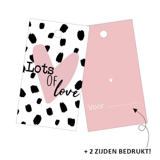 kadolabel lots of love, kadotag, kado kaartje, lots of love