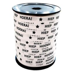 kadolint hiep hiep hoera, cadeau lint hiep hiep hoera, krullint verjaardag, krullint paperlook