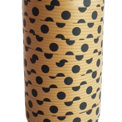 krullint kraftlook dots zwart, cadeaulint kraftlook, krullint paperlook