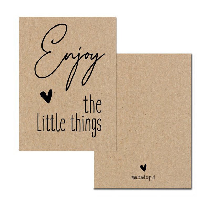 mini kaartje enjoy, enjoy the little things