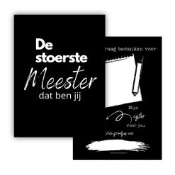 mini kaart stoerste meester dat ben jij, kaart einde schooljaar, meester bedankt
