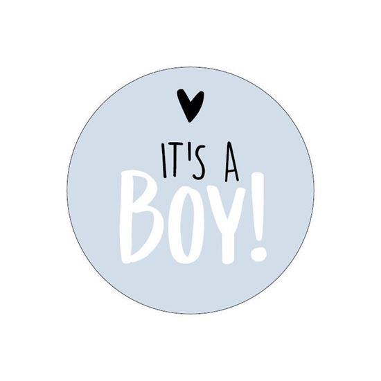 Sluitsticker it's a boy, sluitsticker jongen geboren