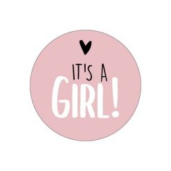 Sluitsticker it's a girl, sluitsticker meisje geboren