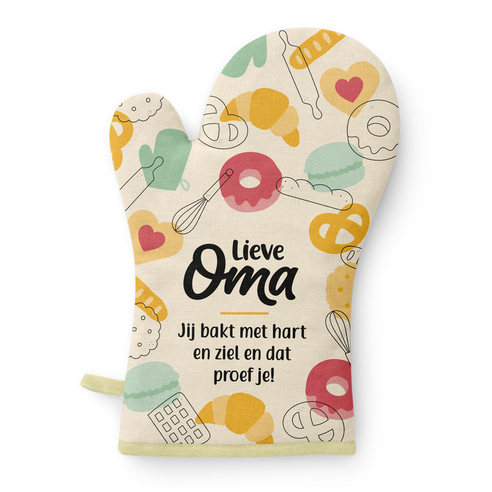 ovenhandschoen oma, cadeau oma, cadeau Moederdag, kok oma