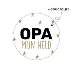 sluitsticker opa mijn held, cadeau opa
