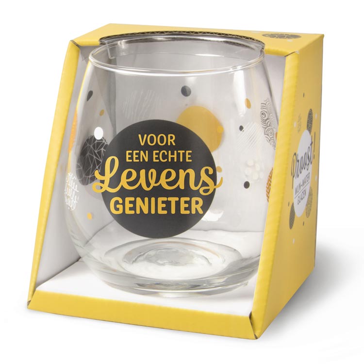 water- wijnglas levensgenieter, cadeau man, cadeau vrouw