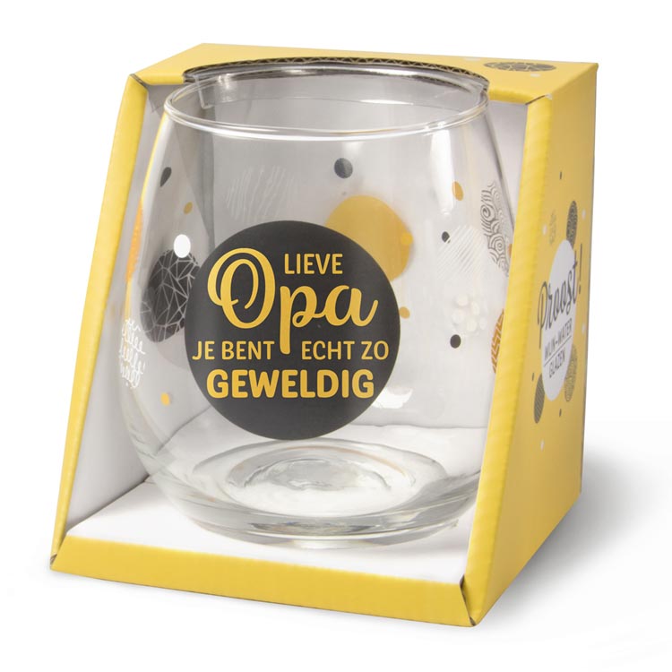 water- wijnglas opa, wijnglas opa, waterglas opa, cadeau opa, cadeau vaderdag