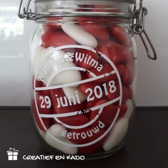 weckpot trouwen met naam en datum