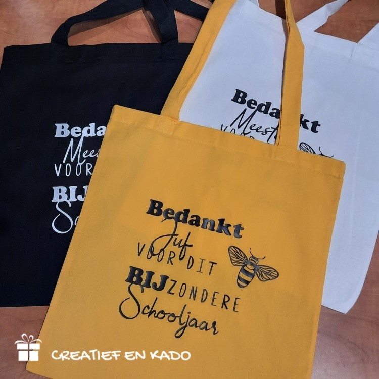 katoenen tas bijzonder schooljaar meester, katoenen tas wit, cadeau meester, cadeau einde schooljaar, katoenen tas wit