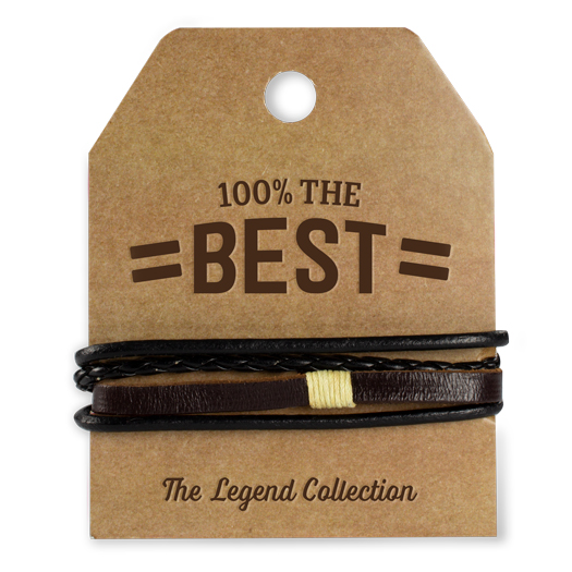 leren armband 100% the best, leren armband the best, cadeau man
