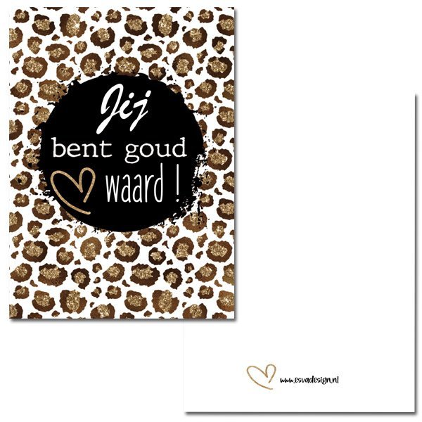 kaart jij bent goud waard, wenskaart,
