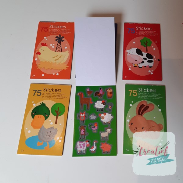 stickerboekje boerderij, boerderij traktatie, peuter traktatie