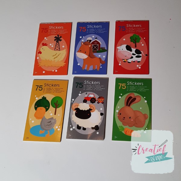 stickerboekje boerderij, boerderij stickers, boerderij traktatie