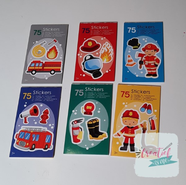 stickerboekje brandweer, brandweer traktatie, jongens traktatie
