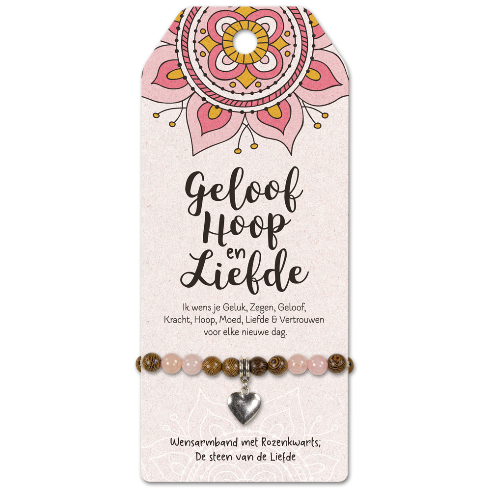 vriendschapsarmband ik wens je, geluk hoop en liefde armband