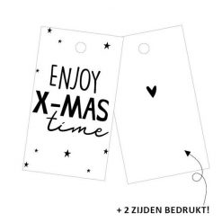 cadeaullabel enjoy x-mas time, kadolabel enjoy x-mas time, kadolabel kerst