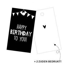 cadeaulabel happy birthday, kadolabel happy birthday to you, kadolabel verjaardag