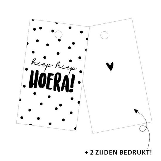 cadeaulabel hiep hiep hoera, kadolabel hiep hiep hoera