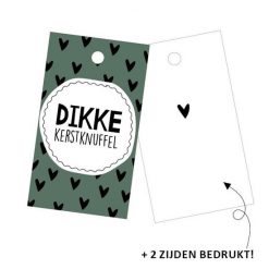 kadolabel dikke kerstknuffel, cadeaulabel dikke kerstknuffel, kerst kadolabel, kerstcadeautje