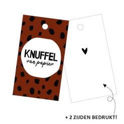 cadeaulabel knuffel van papier, kadolabel knuffel, inpakken