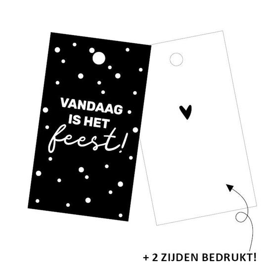 cadeaulabel vandaag is het feest, kadolabel vandaag is het feest