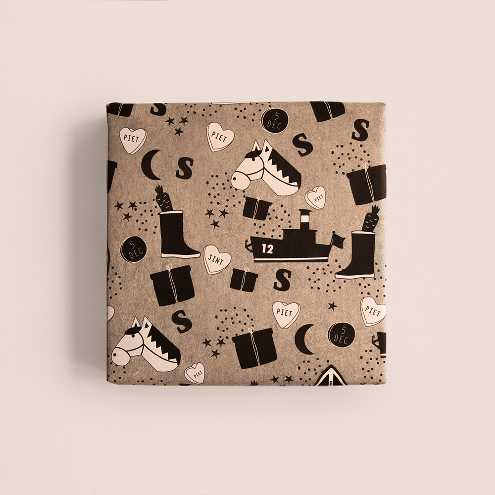 inpakpapier sint illustratie kraft, cadeau voorbeeld sinterklaas