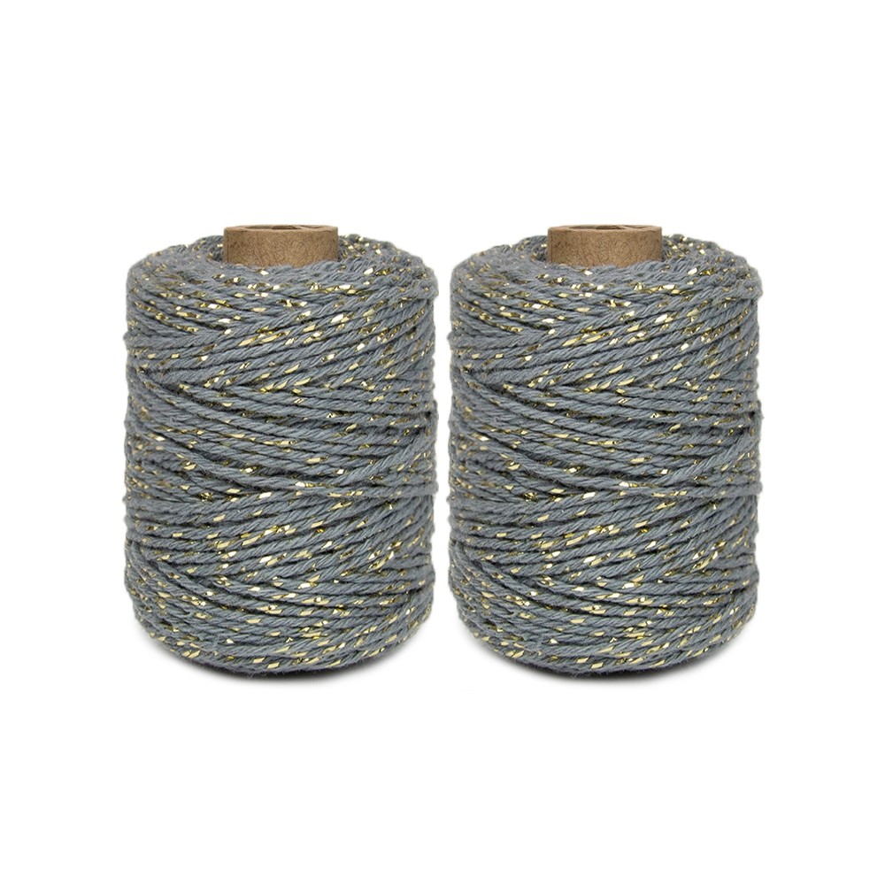 touw twist grey/gold, katoenkoord grey, cadeautouw grey