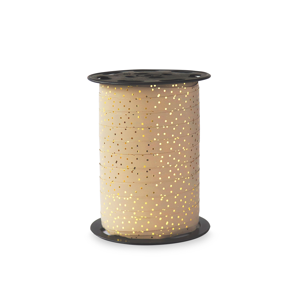 cadeaulint dots beige, krullint dots beige