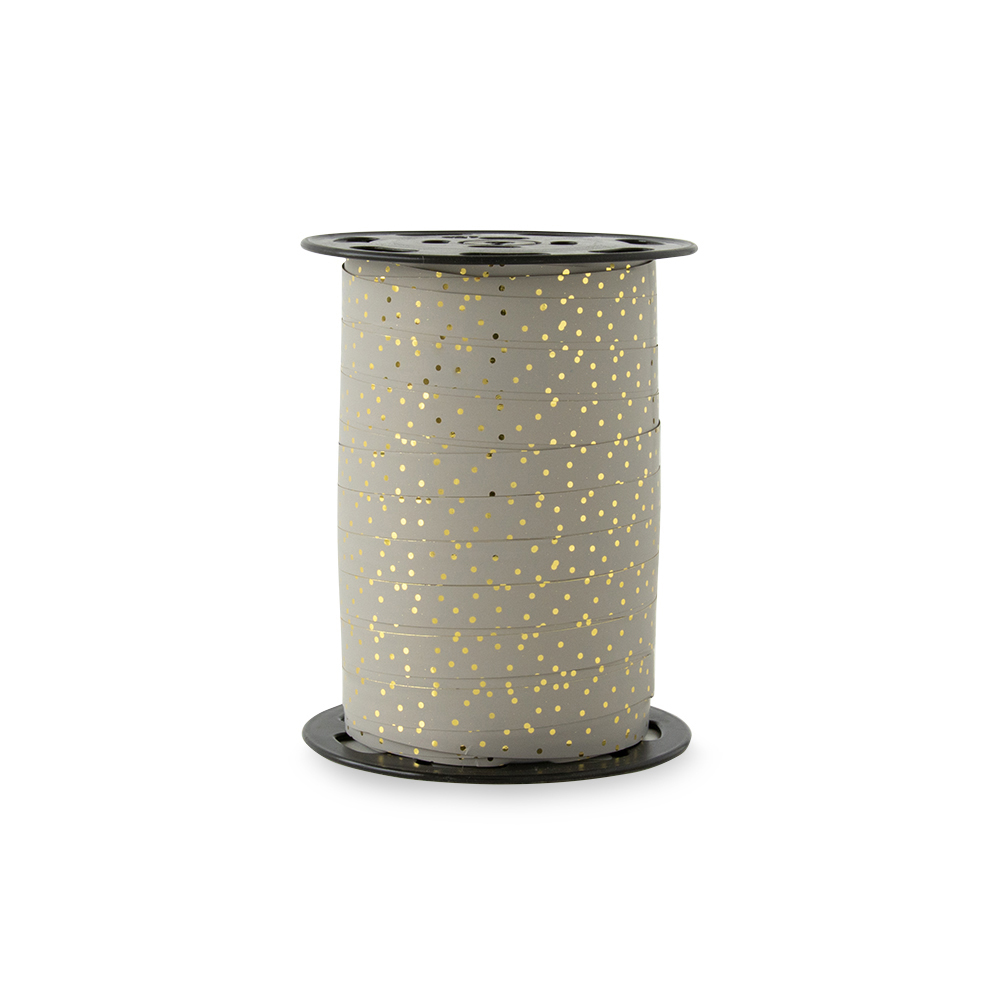 cadeaulint dots grey, krullint dots grey