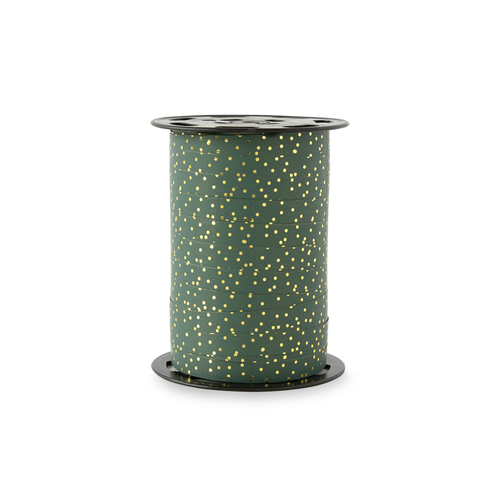 cadeaulint dots petrol, krullint dots petrol