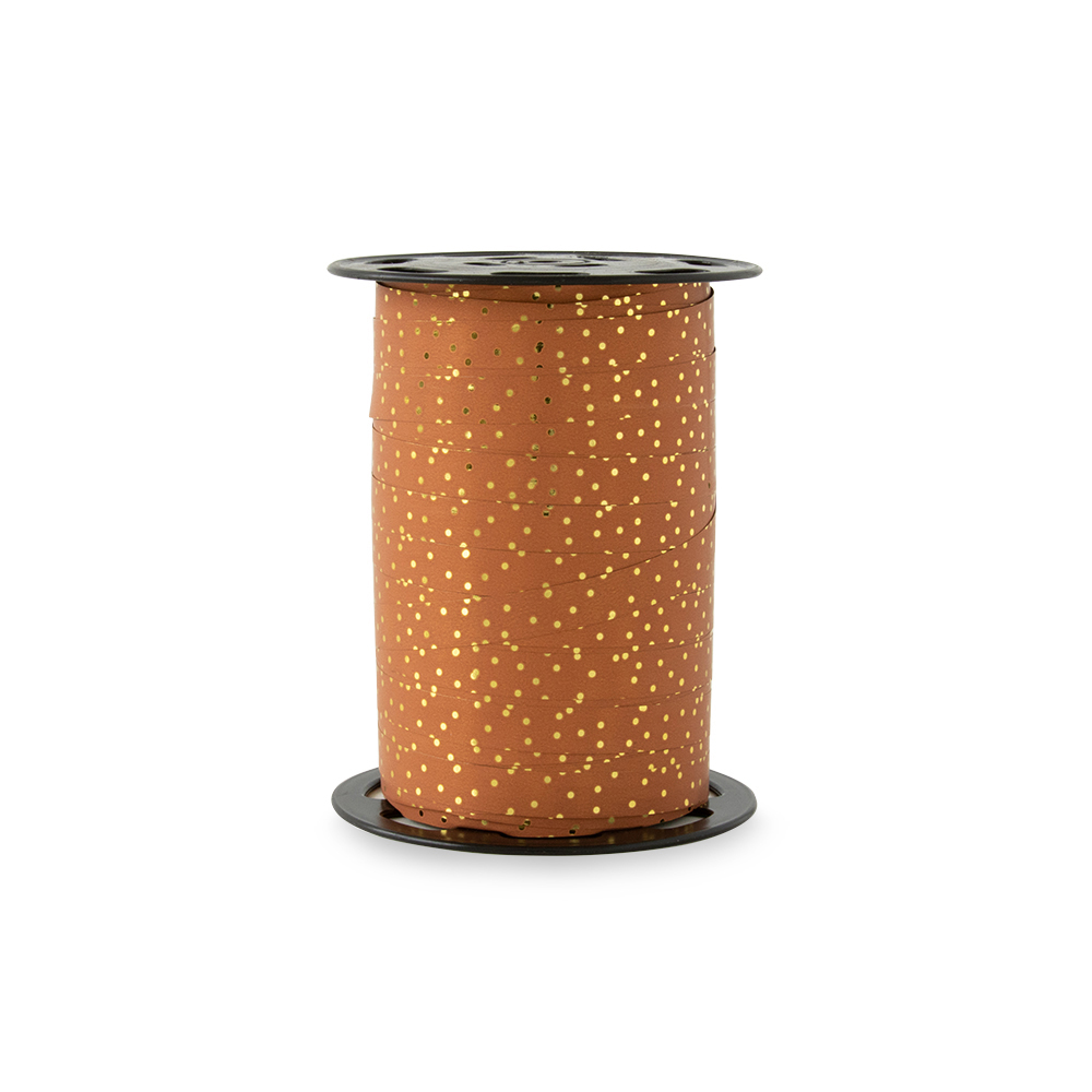 cadeaulint dots faded red, krullint dots rood