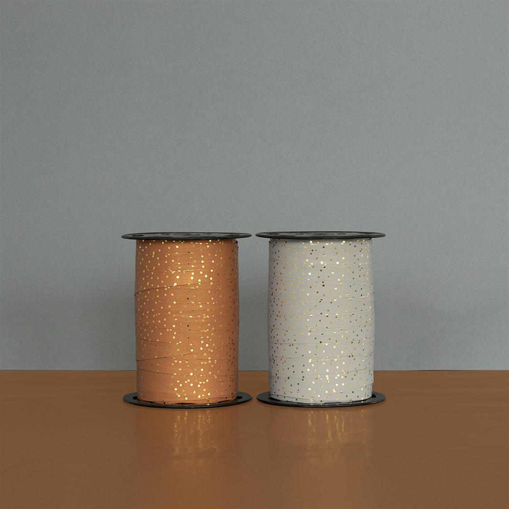 cadeaulint dots gold, krullint dots