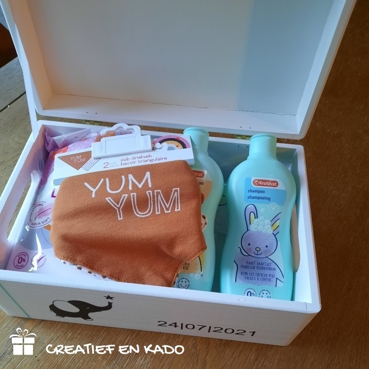 houten kadokist geboorte gevuld