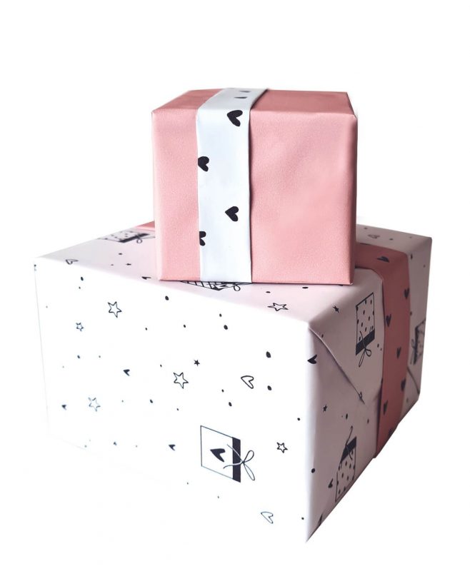 cadeau papier love to give, cadeau papier hartjes, cadeau voorbeeld, printje van de week, inpakinspiratie