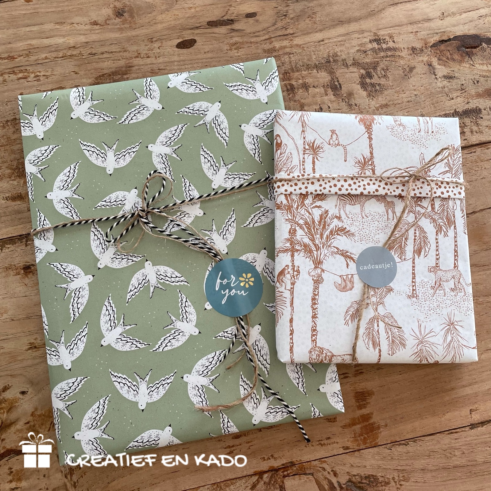 kadopapier-vintage-jungle-kadopapier-birds-old-green-inpakinspiratie-inpakken