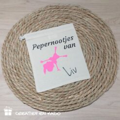 Pietenzakje met naam en grappige acrobaatpietjes