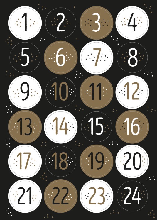 advent stickers, stickervel advent stickers, stickers kerstmis, inpakken