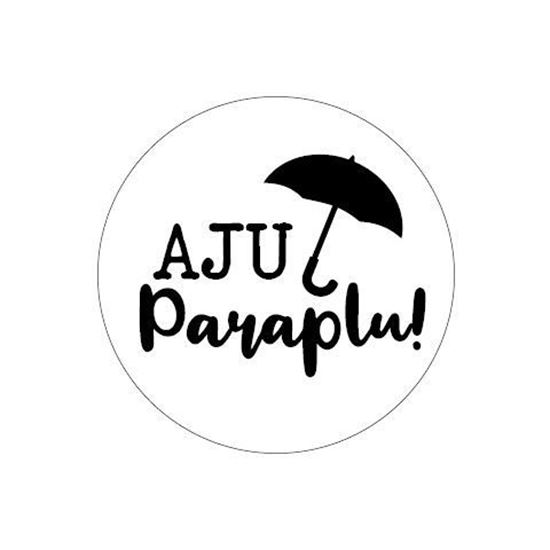 Sluitsticker aju paraplu, sluitsticker afscheid, kado afscheid, kado sticker aju paraplu