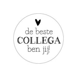 Sluitsticker de beste collega ben jij, kado sticker collega, kado werk