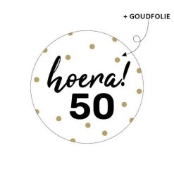 Sluitsticker hoera 50, kado sticker verjaardag