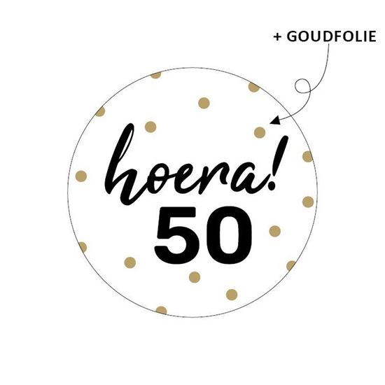 Sluitsticker hoera 50, kado sticker verjaardag