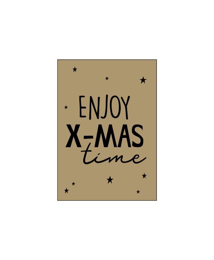 mini kaartje enjou x-mas, cadeau kaart x-mas, kaartje kerst