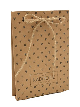 kadodoosje little hearts kraft, cadeau doosje, kadootje inpakke, cadeau tasje