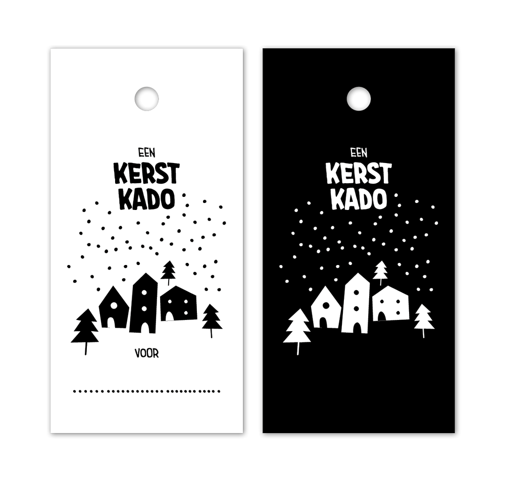 kadolabel een kerstkado, kerstlabel, kadotag kerst