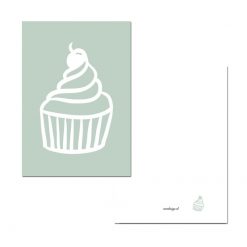 minikaart cupcake groen