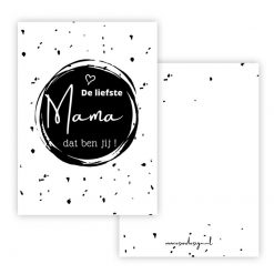 minikaart de liefste mama, wenskaartje mama, kadokaartje moeder