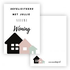minikaart nieuwe woning, wenskaart nieuwe woning, housewarming
