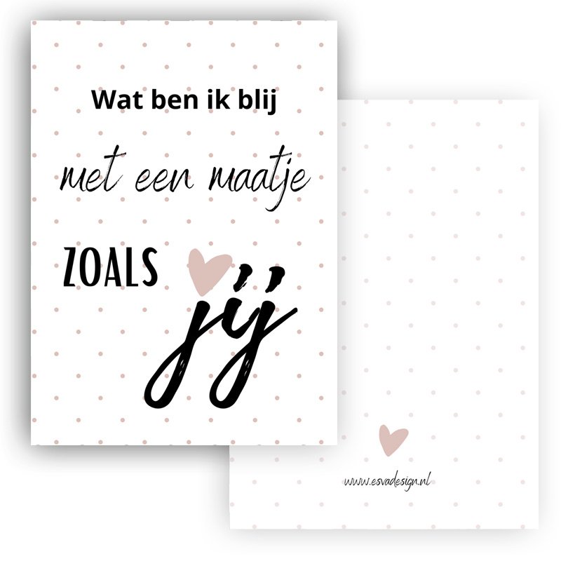 minikaart wat ben ik blij...maatje, wat ben ik blij met een maatje zoals jij, kaart vriendschap