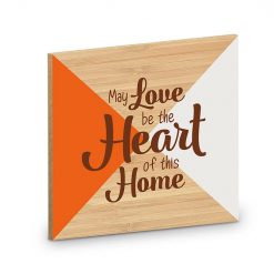 houten onderzetter may love be the heart of this home, onderzetter love, onderzetter woning