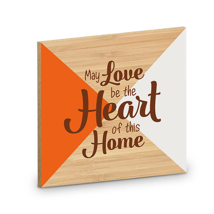 houten onderzetter may love be the heart of this home, onderzetter love, onderzetter woning